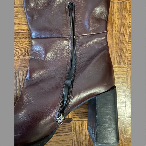 Zara Dark Red Boots - Picture 2 of 5